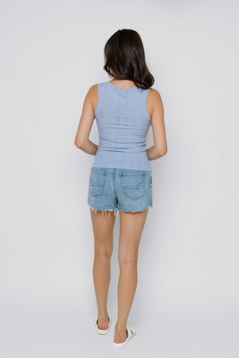 Joelle-Textured Vee Neck Tank